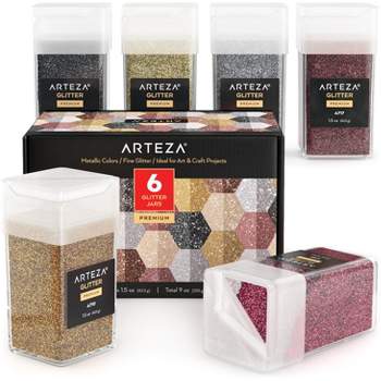 Arteza Fine Glitter, 1.5oz, Metallic Colors - 6 Pack