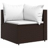 vidaXL - 3 Piece Patio Lounge Set with Brown Poly Rattan + Cushions, Powder-Coated Steel Frame, Modular Design, Padded Comfort, Easy Assembly - 4 of 4