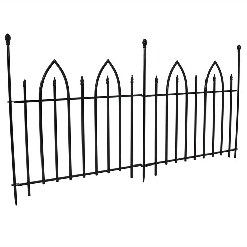 Lijm kleding Ook Sunnydaze Outdoor Lawn And Garden Metal Gothic Arch Style Decorative Border  Fence Panel Set - 6' - Black - 2pk : Target