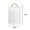 Amici Pet Small White Metal Canister (8" H x 5.5" L) - Airtight Gasket Lid & Handle, Embossed with Puppy Paws - Decorative Pet Food Storage Jar, 64 Oz - 2 of 4