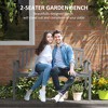 46" Outdoor Garden Bench, Metal Bench Look Slatted Frame Furniture for Patio, Park, Porch, Lawn, Deck - 4 of 4