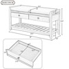 FONTOI Shoe Rack with Cushioned Seat and Drawers, Shoe Racks with Sliding Drawers, Ridded Base, Handles, Espresso, 14"*19.8"*39" - 3 of 4