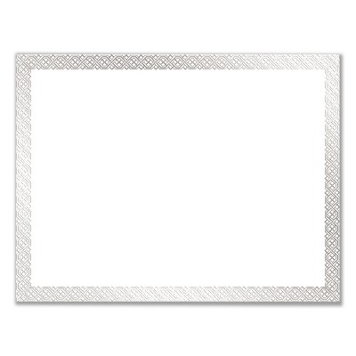 Great Papers! Foil Border Certificates 8.5 x 11 White/Silver Braided 15/Pack 963027