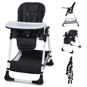 Kinder King Foldable High Chair for Babies & Toddlers, Adjustable Height, Recline, Storage Basket, Double Trays, Easy to Clean - 1 of 4