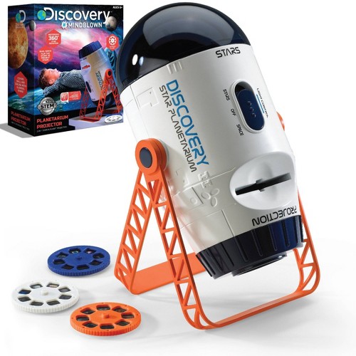display of the planetarium projector kit contents in front of the box