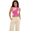 INSPIRE CHIC Women's Color Block Summer Crew Neck Ribbed Sleeveless Crop Going Out Tank Tops - 2 of 4