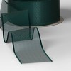 30' Christmas Fabric Ribbon Green Sheer - Wondershop™ - 3 of 3