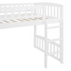Sapphtopaz Twin Size Loft Bed with Slide Wood Loft Bed with Guardrail & Ladder,Space-Saving Kids Bed Frame with Play Space for Nursery,Bedroom - 4 of 4