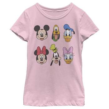 Girl's Disney '80s Mickey And Minnie T-shirt - Light Pink - Medium : Target