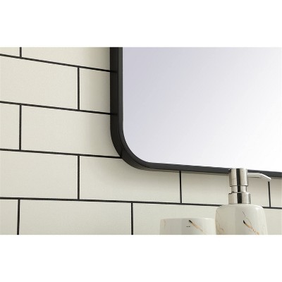 Contemporary Black Wood Rectangular Mirror 30x40 Inch