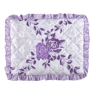 Collections Etc Lavender Floral Ruffle Pillow Sham 26" x 20" x 2" - 1 of 2