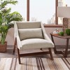 VYNXARIA Accent Chair，Rubber Solid Pecan Wood Finish£¬Recessed Arm Style£¬Brown - 2 of 4