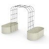 Raised Garden Bed with 95" Trellis, Large Galvanized Steel Planter Box with Arch for Vegetables, Vines & Flowers, Rust-Resistant Outdoor Kit Beige - 2 of 4