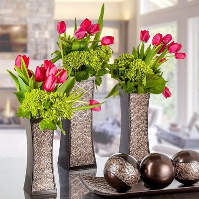 Compact Brown Plastic Decorative Table Set