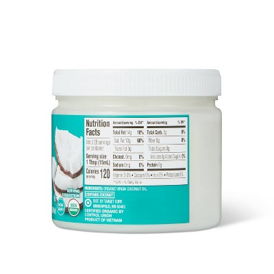 Organic Unrefined Virgin Coconut Oil - 14 fl oz