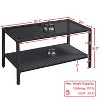 Yaheetech Wicker Coffee Table with Tempered Glass Top Gray - 3 of 4