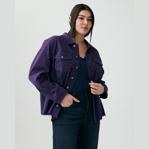 Women Denim Jacket Purple