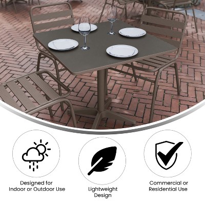 Mellie 31.5'' Bronze Square Metal Indoor-Outdoor Table