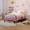 Twin XL Bed Frame for Kids,Upholstered Platform Bed Frame with Adjustable Headboard,Drawer & Led Light - 3 of 4