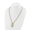 Chisel Stainless Steel Brushed and Textured Yellow IP-plated Dog Tag on a 24" Box Chain Necklace - 4 of 4