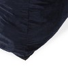 Vynxaria Midnight Blue Allea Velveteen Bean Bag Chair with Armrests - 3 of 4