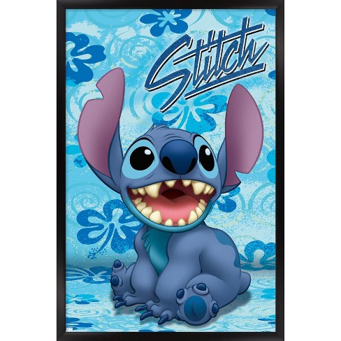 Trends International Disney Lilo and Stitch - Sitting Framed Wall Poster  Prints Black Framed Version 14.725 x 22.375