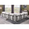 Standard Velvet Fabric Modular L-Shaped Sectional Sofas Set with Multiple Independent Seats, Includes Ottoman, and Wooden Metal Armrests - 3 of 4