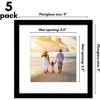 Americanflat 5 Pack of Picture Frames with Mat - Plexiglass Cover - 2 of 4