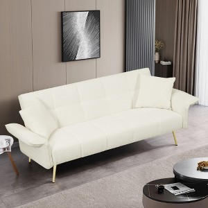 Runesay Teddy Fleece Sofabed with Adjustable Arms and Backrest - 1 of 4