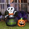 Gemmy Halloween Inflatable Skeleton in Cauldron, 4 ft Tall, Multi - 2 of 4