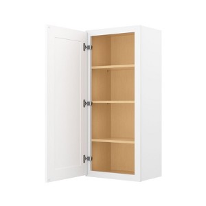 HOMLUX Easy-DIY 12 in D x 42 in H in Shaker White Ready to Assemble Wall Kitchen Cabinet 1 Door-3 Shelves - 1 of 4