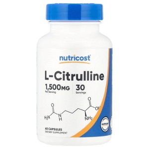 Nutricost L-Citrulline, 1,500 mg, 60 Capsules (750 mg per Capsule) - 1 of 2
