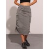 Allegra K Women's Midi Flap Pocket Back Slit Drawstring Cargo Skirt - 4 of 4