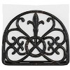 Fleur De Lis Collection Standing Cast Iron Napkin Holder, Weighted Design, Rustic Black - 3 of 4