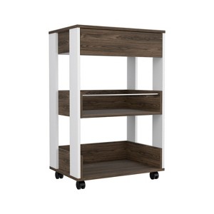 NicBex 1 Drawer Rolling Kitchen Island Cart with 2 Open Shelves,Kitchen Island on Wheels with Storage,Island Table for Kitchen - 1 of 4