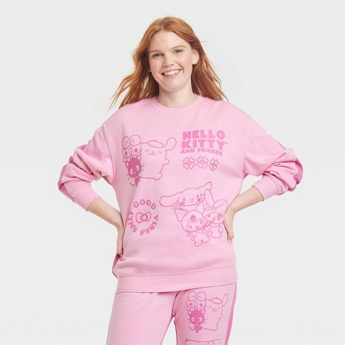 Women's Sanrio Hello Kitty Two-tone Graphic Jogger Pants - Pink Xs : Target