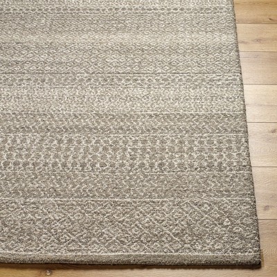 Gray Tufted Handmade Wool Rectangular Rug 5' x 7'