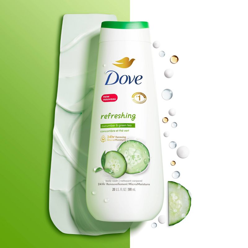 Dove Refreshing Body Wash - Cucumber &#38; Green Tea - 20 fl oz/2ct, 4 of 7