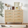 Lyngins Modern 6-Drawers Dresser,Wood Chest of Drawers with Rattan Drawers,Storage Furniture for Bedroom,Living Room - 2 of 4