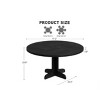 Black Round Dining Table with Curved Legs - Wood Panel Construction Suitable for Dining Room - 2 of 2