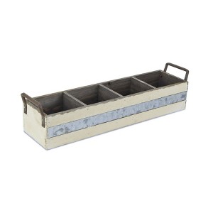 Cheung's Reid Wooden 4 Slot Storage Caddy - Rustic White - 1 of 4