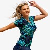 Calypsa Women's V-Neck Short Sleeve Rashguard UPF 50+ Adele Swim Top - image 3 of 4