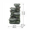 GDFStudio Tauton 4-Tier Polyresin Outdoor Rock Fountain - 3 of 4