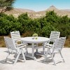 WestinTrends Malibu 5-Piece HDPE Round Patio Dining Table Set with Foldable Chairs, Black - 2 of 4