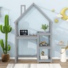 Runesay Modern House-shaped Wooden writing Desk, Kids study Table, Bookshelf,Toy Storage - 3 of 4