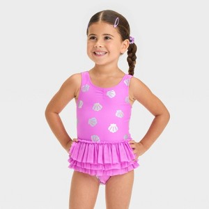 Toddler Girls' Tutu Printed One Piece Swimsuit - Cat & Jack™ - 1 of 3