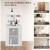 CuisinSmart Corner Wine Bar Cabinet with Detachable Wine Rack, Bar Cabinet with Glass Holder, Small Sideboard and Buffet Cabinet with Mesh Door - 3 of 4
