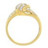 10K Yellow Gold Plated Silver 1.0 Cttw Diamond Flower Cluster Halo Floral Ring - 4 of 4