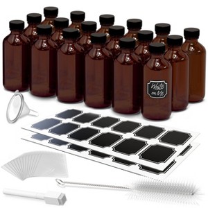 Nevlers 8 Oz Leakproof Boston Round Amber Glass Bottles - 1 of 4