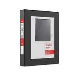 Staples 1" Standard 5-1/2" x 8-1/2" Mini View Binder with Round Rings Black 580917